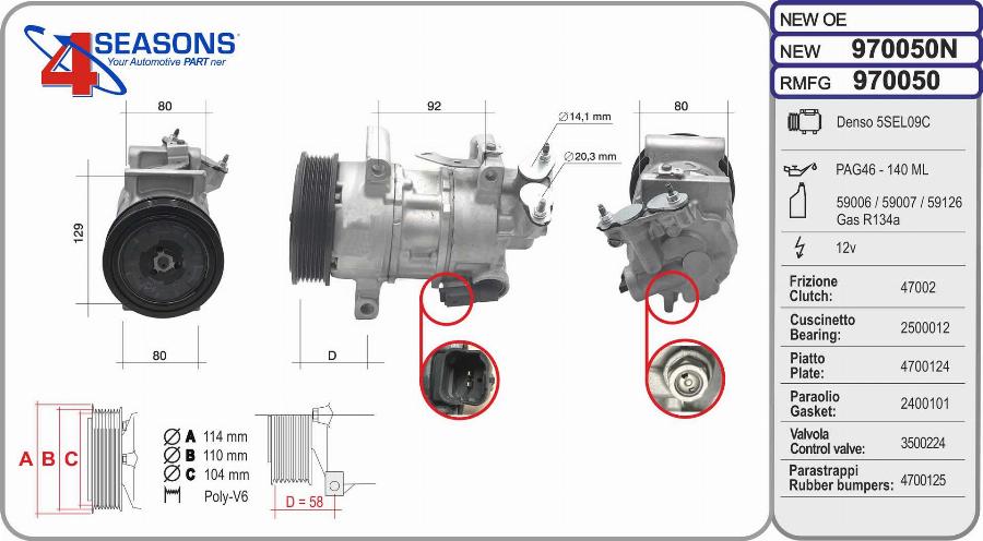 AHE 970050N - Compressore, Climatizzatore autozon.pro