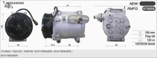 AHE 970008 - Compressore, Climatizzatore autozon.pro