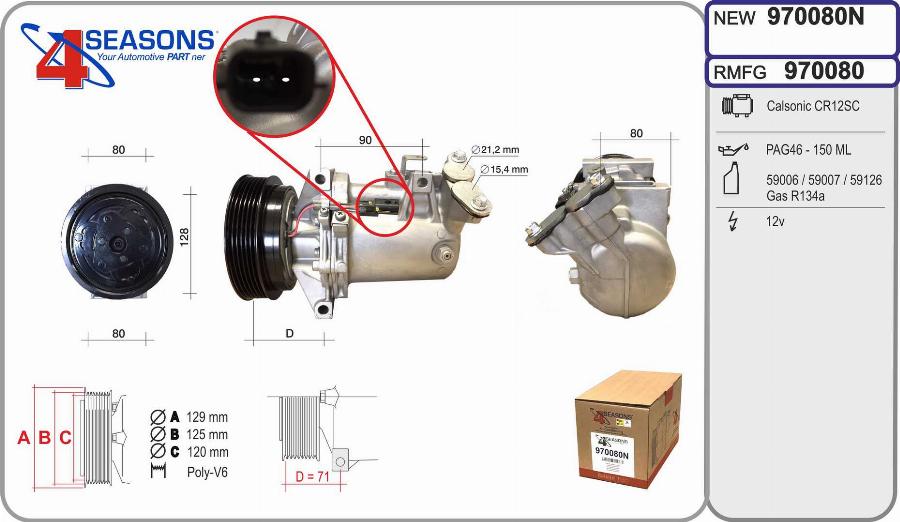 AHE 970080N - Compressore, Climatizzatore autozon.pro