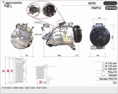 AHE 970144 - Compressore, Climatizzatore autozon.pro