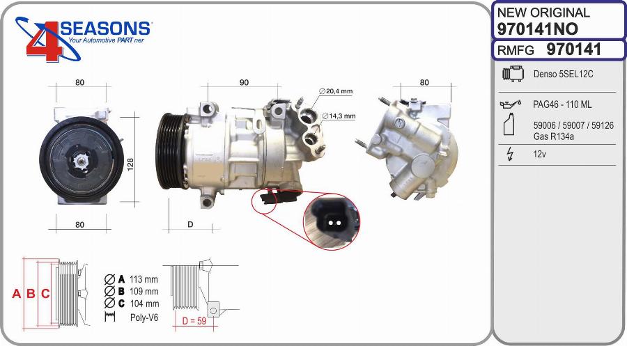 AHE 970141NO - Compressore, Climatizzatore autozon.pro