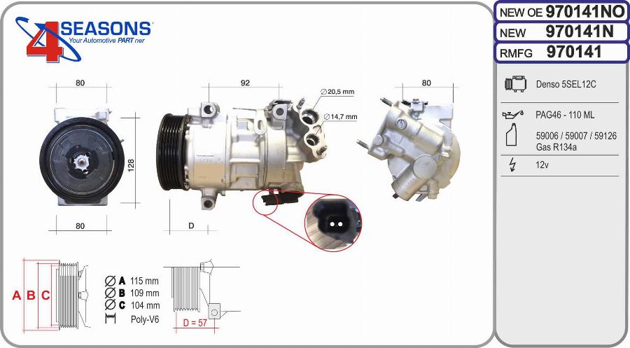 AHE 970141N - Compressore, Climatizzatore autozon.pro