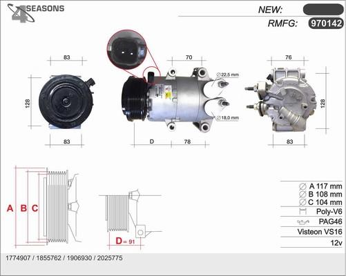 AHE 970142 - Compressore, Climatizzatore autozon.pro