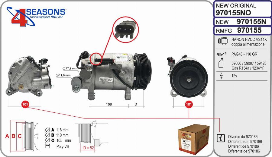 AHE 970155NO - Compressore, Climatizzatore autozon.pro