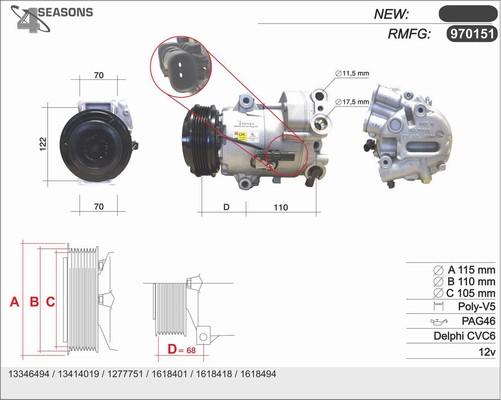 AHE 970151 - Compressore, Climatizzatore autozon.pro