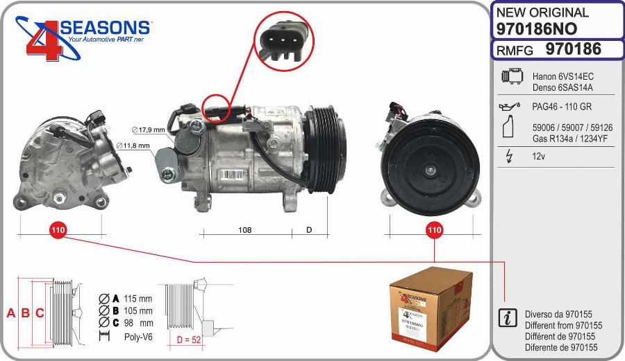 AHE 970186NO - Compressore, Climatizzatore autozon.pro