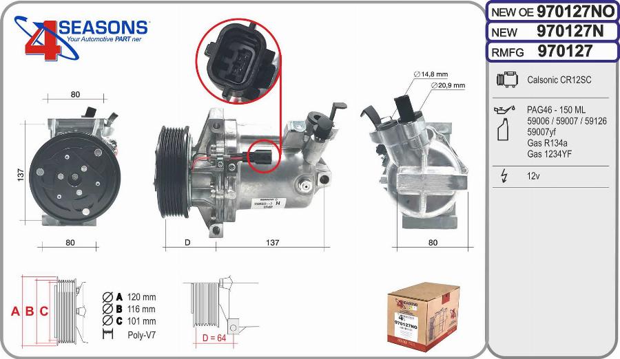 AHE 970127NO - Compressore, Climatizzatore autozon.pro