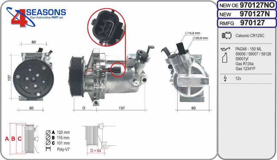 AHE 970127N - Compressore, Climatizzatore autozon.pro