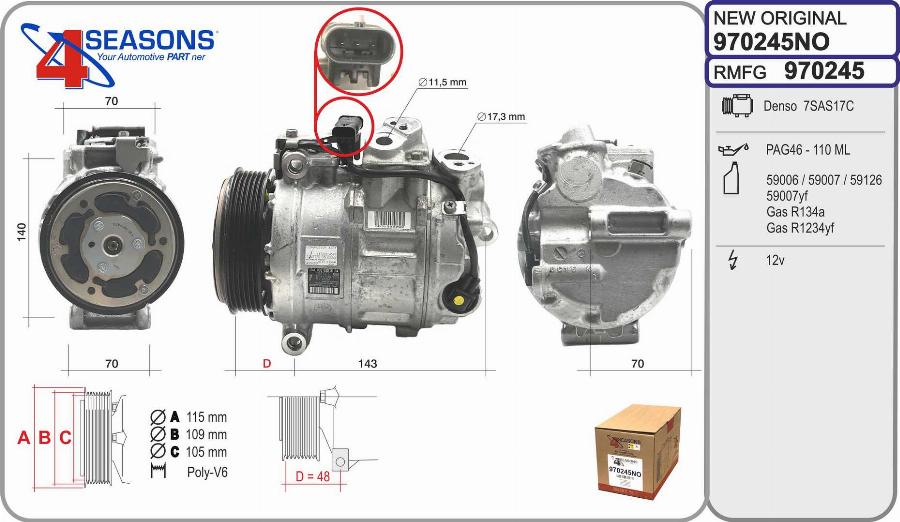 AHE 970245NO - Compressore, Climatizzatore autozon.pro