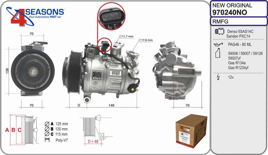 AHE 970240NO - Compressore, Climatizzatore autozon.pro