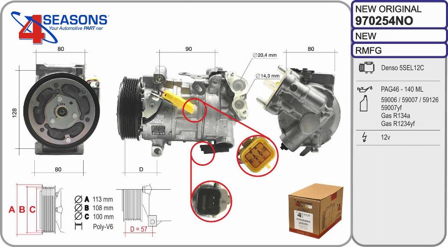 AHE 970254NO - Compressore, Climatizzatore autozon.pro