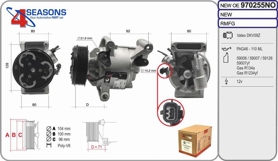 AHE 970255NO - Compressore, Climatizzatore autozon.pro