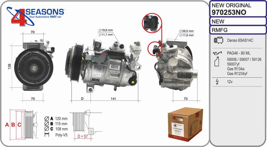 AHE 970253NO - Compressore, Climatizzatore autozon.pro