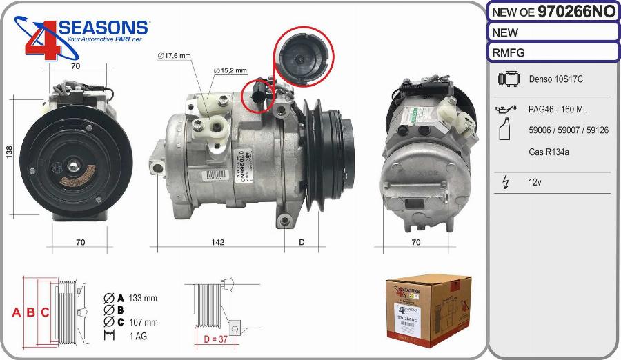 AHE 970266NO - Compressore, Climatizzatore autozon.pro