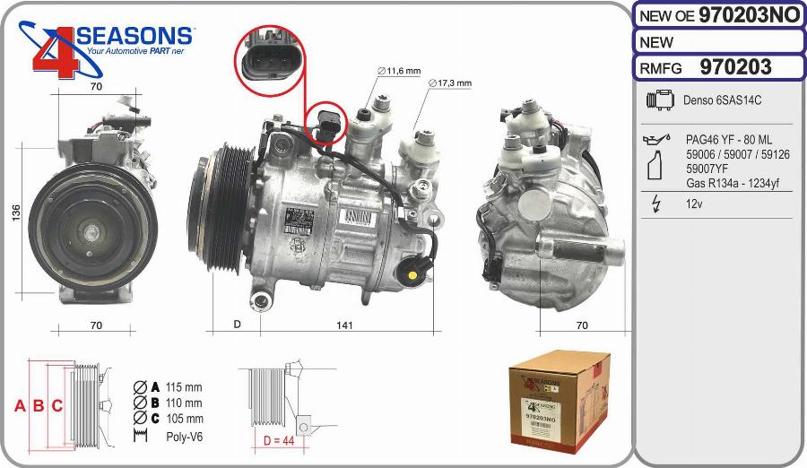 AHE 970203NO - Compressore, Climatizzatore autozon.pro