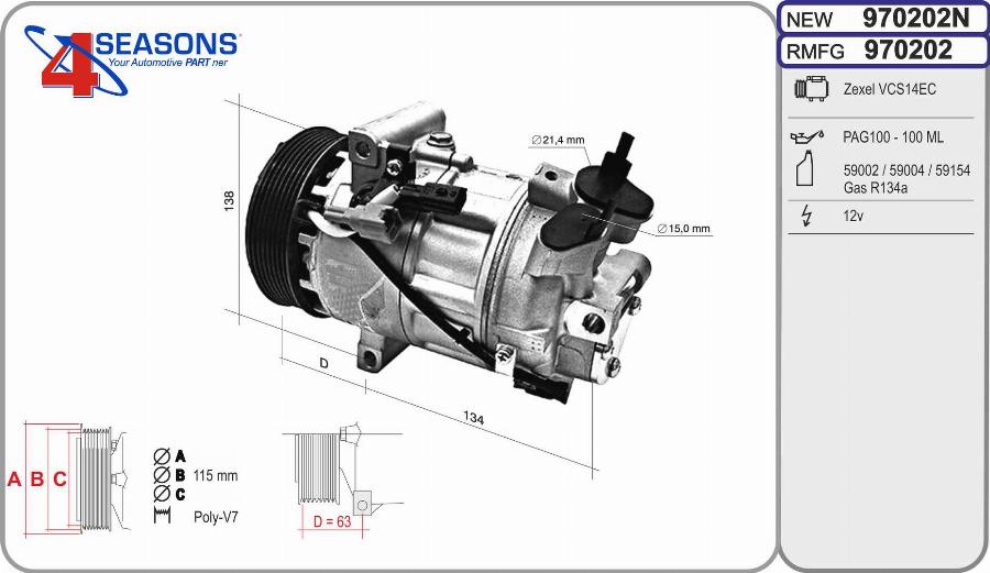 AHE 970202N - Compressore, Climatizzatore autozon.pro