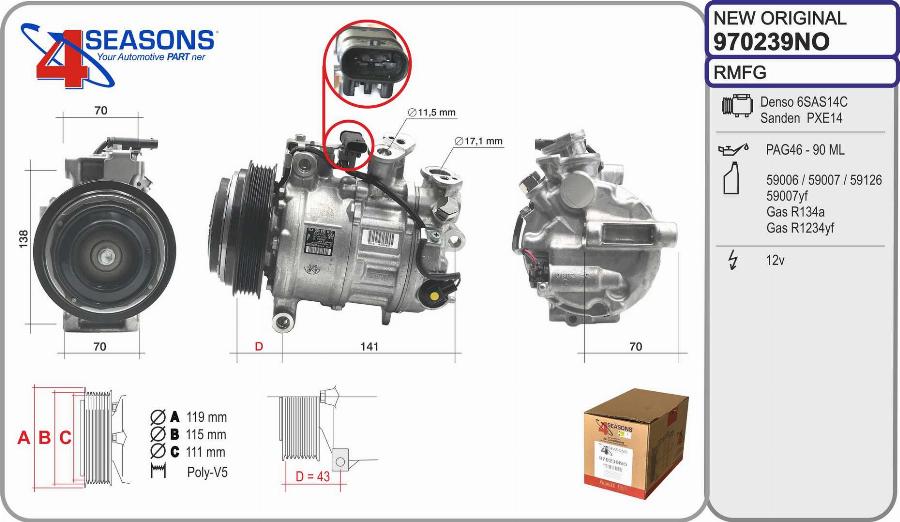 AHE 970239NO - Compressore, Climatizzatore autozon.pro