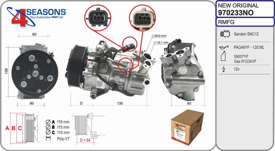 AHE 970233NO - Compressore, Climatizzatore autozon.pro