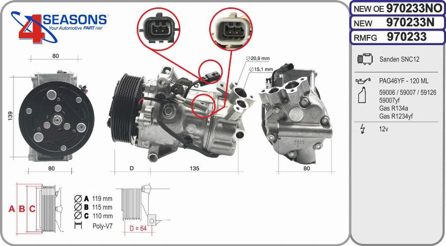 AHE 970233 - Compressore, Climatizzatore autozon.pro