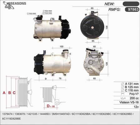 AHE 97863 - Compressore, Climatizzatore autozon.pro