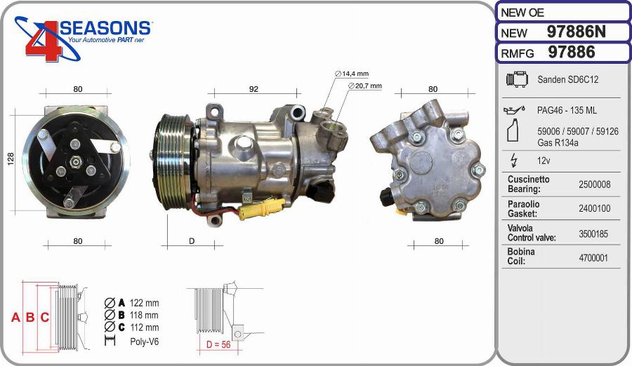 AHE 97886N - Compressore, Climatizzatore autozon.pro