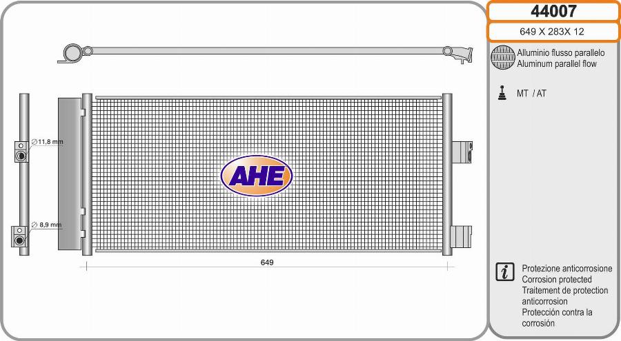 AHE 44007 - Condensatore, Climatizzatore autozon.pro