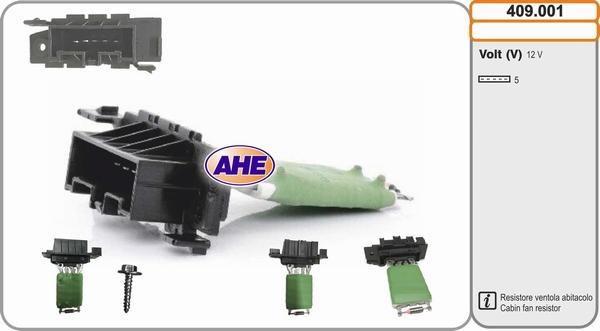 AHE 409.001 - Resistore addizionale, Elettromotore-Ventola radiatore autozon.pro