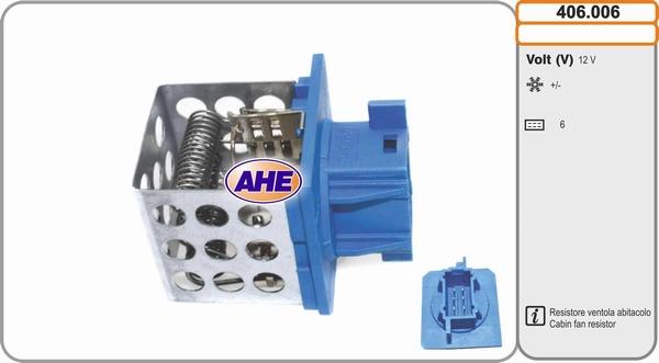 AHE 406.006 - Resistore addizionale, Elettromotore-Ventola radiatore autozon.pro