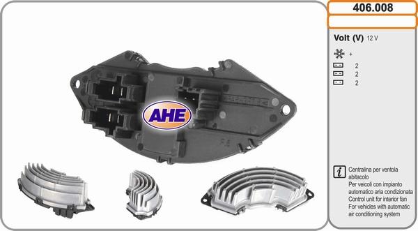 AHE 406.008 - Centralina, Ventola elettr. (Raffreddamento motore) autozon.pro