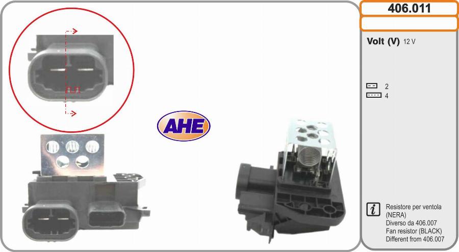 AHE 406.011 - Resistore addizionale, Elettromotore-Ventola radiatore autozon.pro