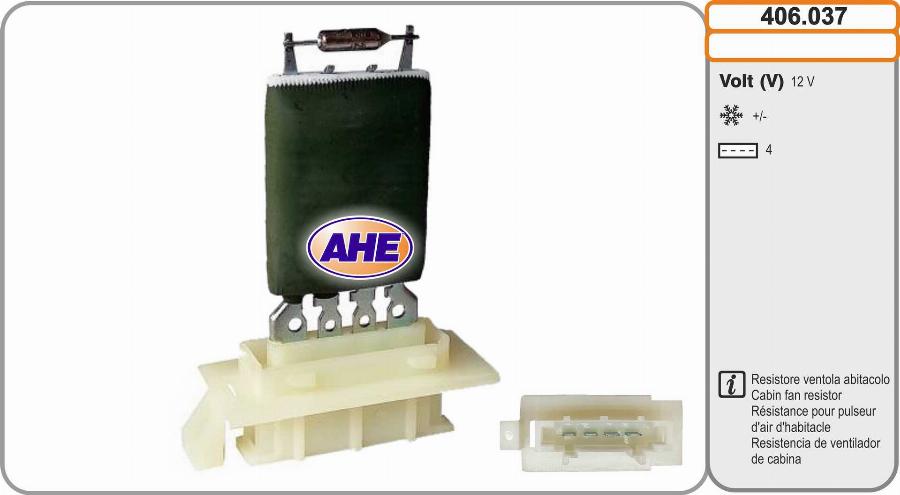 AHE 406.037 - Resistore addizionale, Elettromotore-Ventola radiatore autozon.pro