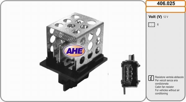 AHE 406.025 - Resistore addizionale, Elettromotore-Ventola radiatore autozon.pro