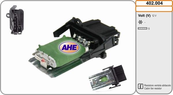 AHE 402.004 - Resistore addizionale, Elettromotore-Ventola radiatore autozon.pro