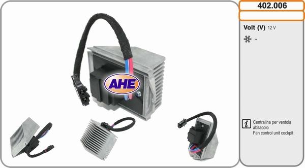 AHE 402.006 - Resistore addizionale, Elettromotore-Ventola radiatore autozon.pro