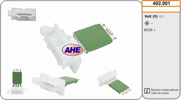 AHE 402.001 - Resistore addizionale, Elettromotore-Ventola radiatore autozon.pro