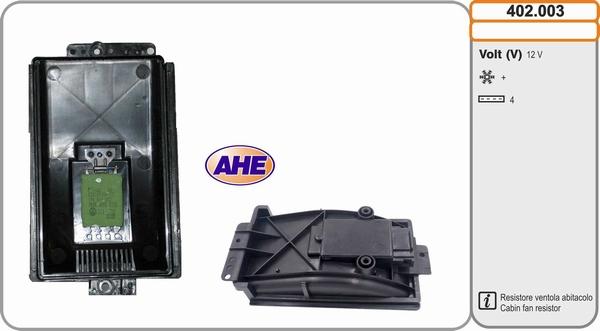 AHE 402.003 - Resistore addizionale, Elettromotore-Ventola radiatore autozon.pro