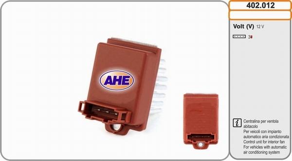 AHE 402.012 - Centralina, Ventola elettr. (Raffreddamento motore) autozon.pro