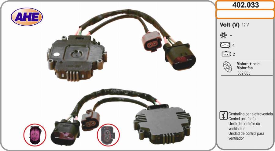 AHE 402.033 - Centralina, Ventola elettr. (Raffreddamento motore) autozon.pro