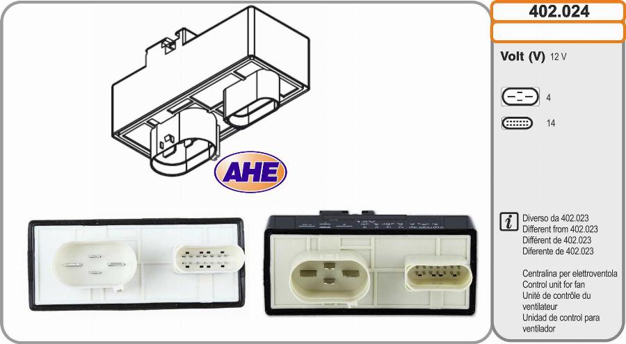 AHE 402.024 - Centralina, Ventola elettr. (Raffreddamento motore) autozon.pro