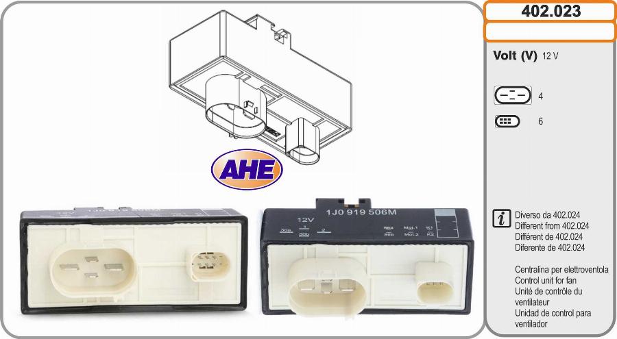 AHE 402.023 - Centralina, Ventola elettr. (Raffreddamento motore) autozon.pro