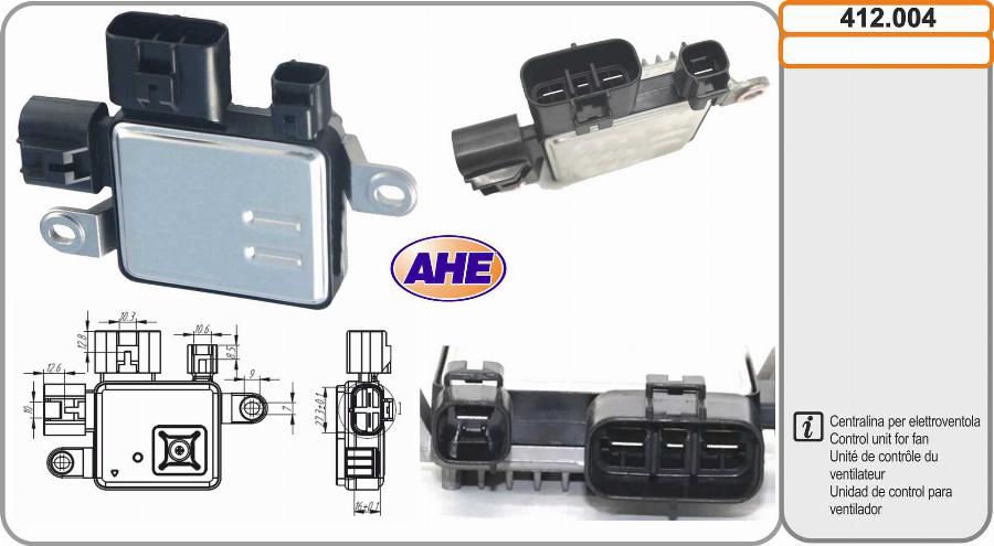 AHE 412.004 - Centralina, Ventola elettr. (Raffreddamento motore) autozon.pro