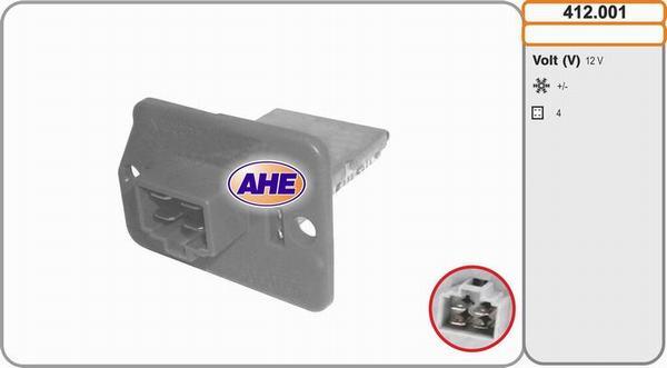 AHE 412.001 - Resistore addizionale, Elettromotore-Ventola radiatore autozon.pro