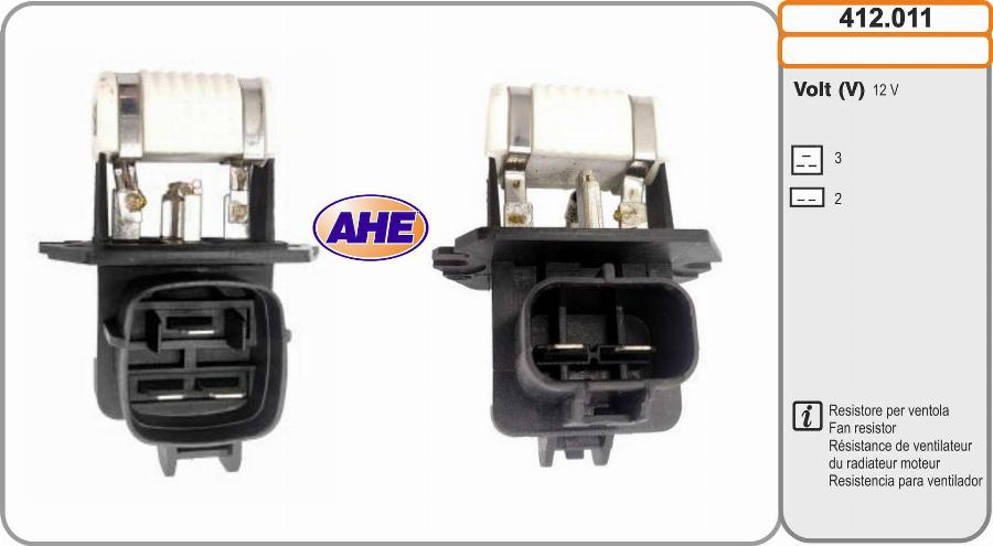 AHE 412.011 - Resistore addizionale, Elettromotore-Ventola radiatore autozon.pro