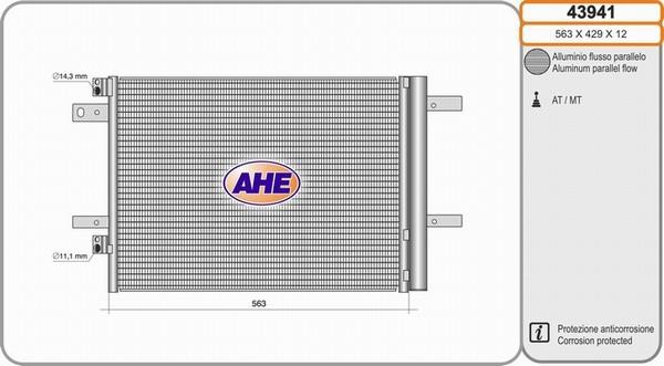 AHE 43941 - Condensatore, Climatizzatore autozon.pro