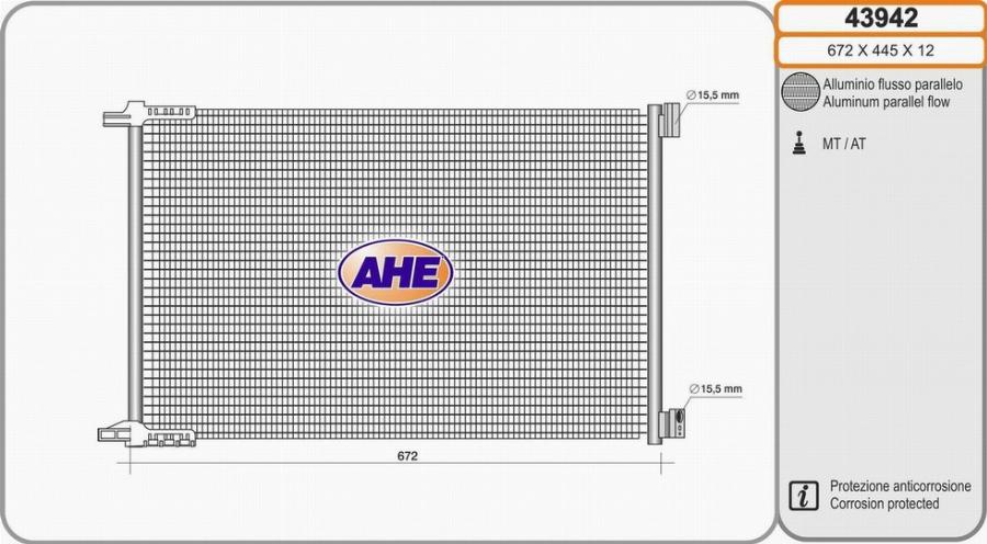 AHE 43942 - Condensatore, Climatizzatore autozon.pro