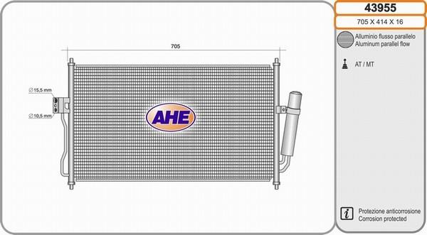 AHE 43955 - Condensatore, Climatizzatore autozon.pro