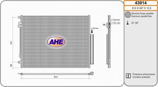 AHE 43914 - Condensatore, Climatizzatore autozon.pro