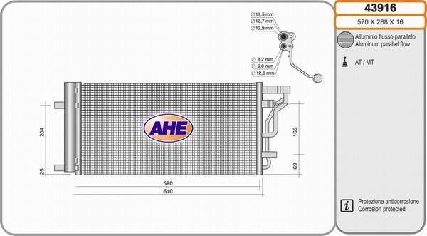 AHE 43916 - Condensatore, Climatizzatore autozon.pro