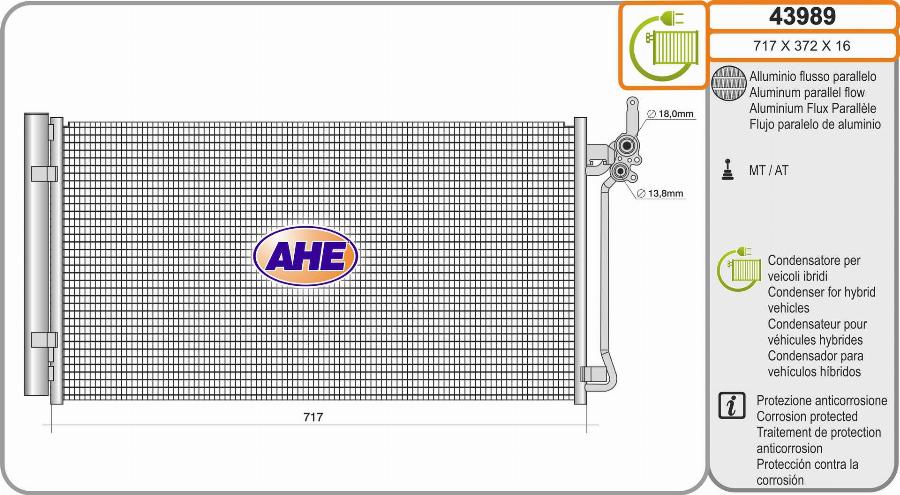 AHE 43989 - Condensatore, Climatizzatore autozon.pro