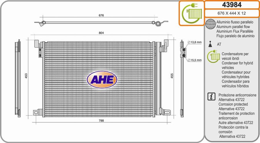 AHE 43984 - Condensatore, Climatizzatore autozon.pro